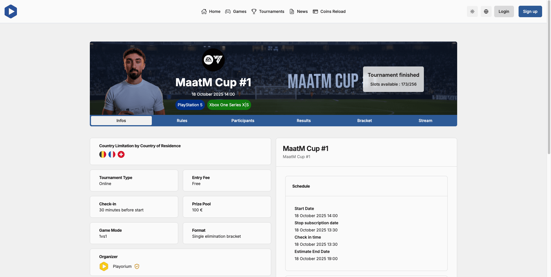 Tournament overview